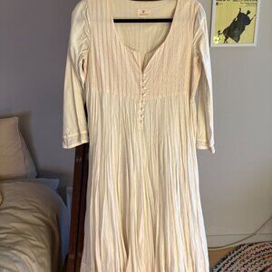 Cream White Anokhi Dress (100% Cotton)